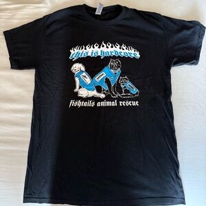 This Is Hardcore 2023 Fishtails Animal Rescue Philly Black T-Shirt Size Medium
